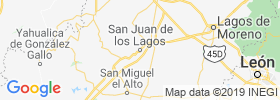 San Juan De Los Lagos map